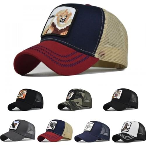 Baseball Caps Men Hip Hop Hats Snapback With Animals Patch Streetwear Trucker Caps lovers Women Breathable Mesh Visor Bones