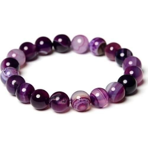 NAPOLN 10MM Purple Stone Bracelet Women Stone Bracelet Bangle pulseras para las mujeres Natural Stone Bracelet Men Dropshipping