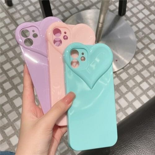 Moskado Love Lens Simple Solid Color Phone Case For iPhone 11 Mini 12 Pro Max X XR XS Max 7 8 7Plus TPU Camera Back Case Cover