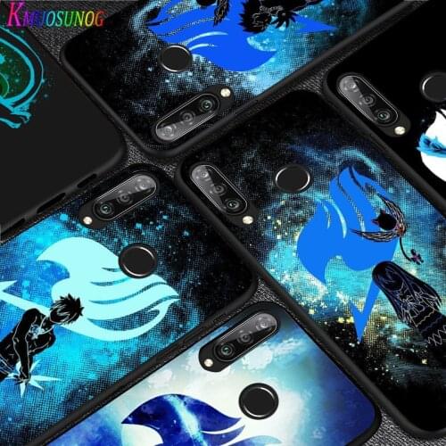 For Huawei P40 P30 P20 Pro Lite E Plus 5G Bright Black Phone Case Fairy Tail sign Anime For Huawei P10 P9 P8 Lite Cover