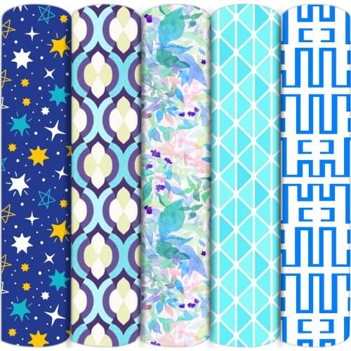 Floral Blue Polyester Cotton Material Fabric Patchwork Sewing Kids Cloth Quilting Dress Curtains Tissue Kids Home Textile,c16412