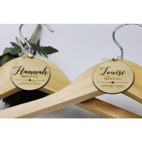 Wooden wedding hanger charms , bride hanger, bridesmaid hanger