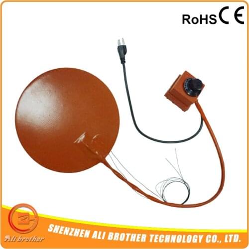 Electric Silicone 12V Heating Element Dia 200mm, 200W@12V, w/ 3M PSA & NTC 100K Thermistor, 3D Printer Heater