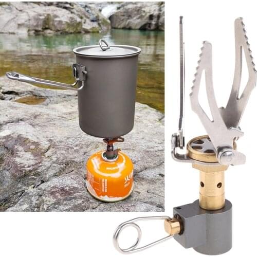 Outdoor Picnic Gas Burner Portable Pocket Folding Camping Mini Stove Hiking Cooking Tools 85DB