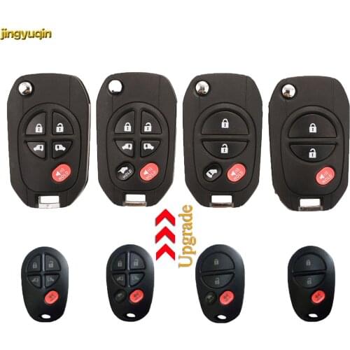 Jingyuqin Remote Car Key Fob Shell For Honda Odyssey Rigeline Accord CRV Civic Uncut Blade 3/4/5/6 Buttons Flip Case
