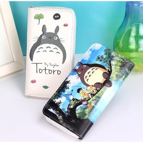 Women Wallets Lady Long Handbags Cartoon Totoro Students Wallet Cards Holder Woman Clutch Hasp Zipper Coin Purse Girls Money Bag