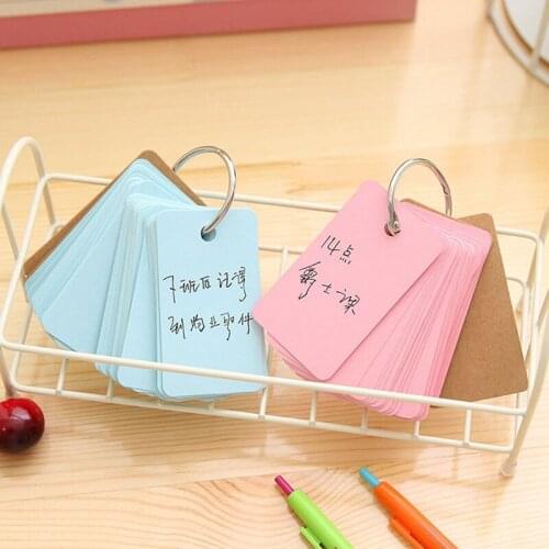 Easily Flash Memory Card Learning Notes DIY Stationery 5 Colors 1pc Kraft Paper Binder Ring Buckle Loose-leaf Iron Ring