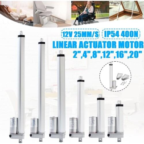 2-20 Inch 400N 12V 25mm/s Small DC 12V Electric Motor Linear Actuator For lectric Self Unicycle Scooter Input Voltage Range