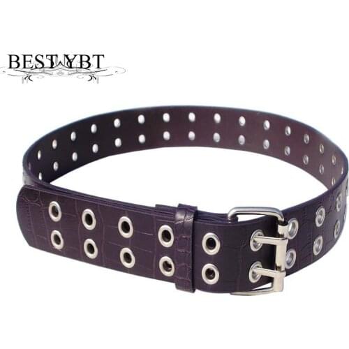Best YBT Men double pin buckle belt fashion new Alloy pin buckle men belt casual sport outdoor cowboy pants with belt