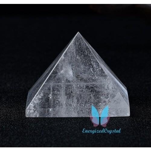 Natural Clear Quartz Healing Crystal Pyramid Reiki Healing Chakra Meditation