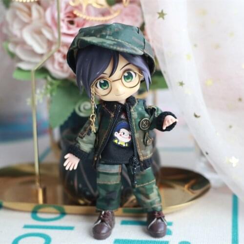 Obitsu11 Doll Ob11 Doll Piccodo Body9 military uniform three-piece set hat+coat+pant doll clothes