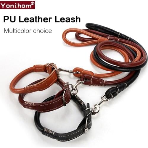 Dog Collar Strong Lead Leash for Dogs Collar Leather Large Collar and Leash Set Dog Leash Leather for small Medium dogs Puppy