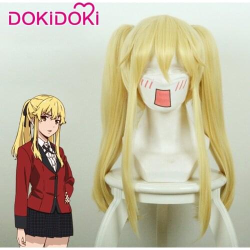 DokiDoki Anime Cosplay Kakegurui Wig Mary Saotome Women Gloden Cosplay Hair Kakegurui Cosplay Wig Synthetic