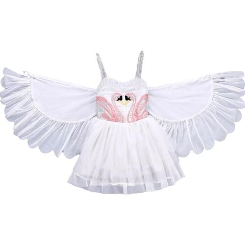 Baby Girls Swan White Party Dress Infant Girls Christmas Wedding Elegant Costume Children Clothing Kids Cosplay Dresses Clothes