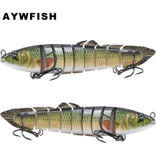 AYWFISH Jointed Swimbait 130mm 21.5g Eel Baits S Swimming Action Sinking Wobbler 9 Segments Multi Hard Plastic Fishing Lures