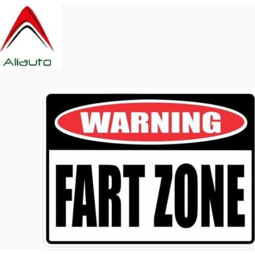 Aliauto Warning Interesting Car Sticker Fart Zone PVC Waterproof Sunscreen Reflective Anti-UV Decals Accessories,11cm*8cm