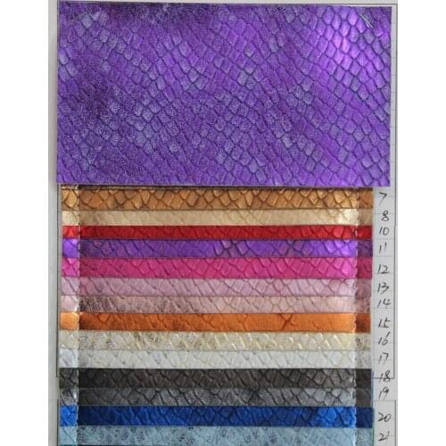 PVC leather manufacturer artificial leather bronzing snake pearlescent serpentine embossed faux leather fabric material