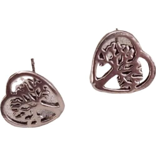 Sterling Silver Tree of Life Heart Stud Earrings, Tree Studs, Tree of Life Jewellery, Tree of Life, Silver Studs, Gift for Her