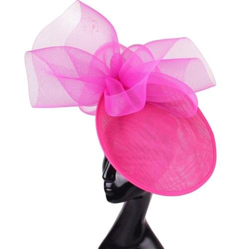 Elegant Women Chic Big Fascinator Hats Wedding Fashion Headpiece Hair Pin Mesh Formal Fedora Cap Bride Chapeau Hat Headband