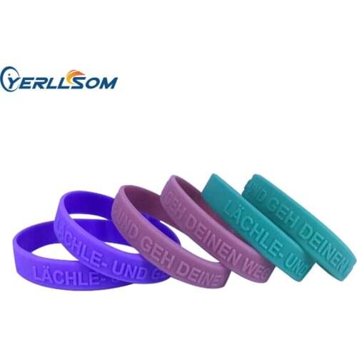 100PCS/Lot YERLLSOM Custom Silicone Bracelets with EMBOSSED LOGO for events Y20061201