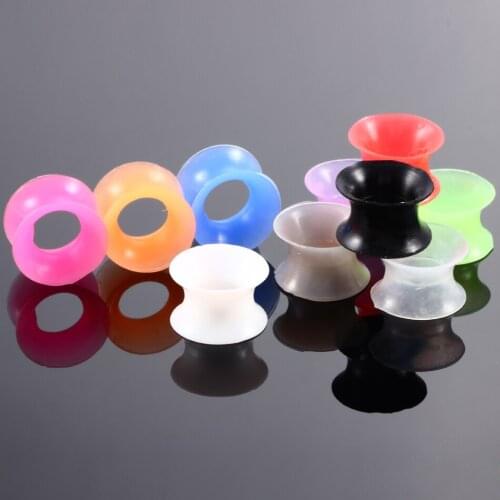 20Pcs/lot 4-25mm Silicone Ear Gauges Earlets Piercing Heart Ear Plugs Tunnels Expander Stretcher Earring Piercing Body Jewelry
