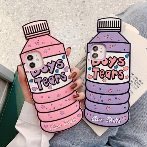 Mineral water bottle 3D Cartoon silicone Cover For iphone 12 mini 11 Pro Phone Case X XR XS MAX 6 6s 7 8 Plus Soft Pendants
