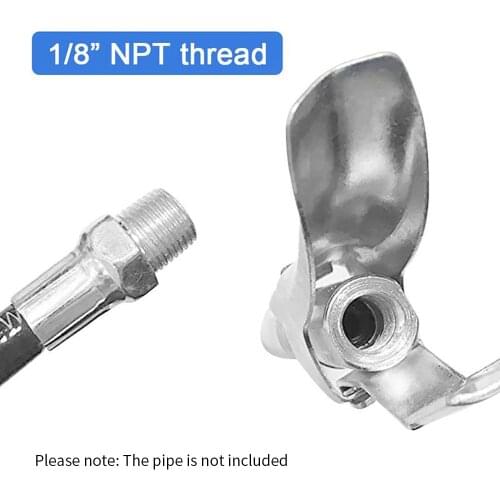 Grease Coupler Quick Release Lock Clamp Coupler NPTI/8 10000PSI High Pressure Grease Nipple Self-Locking Two Press Grease Gun