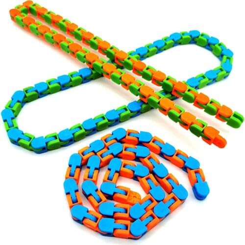 3PCS Funny Chain Decompression Toy Wacky Tracks 24/48 Knot Chain Anti Stress Toy For All Ages Suit For Office Family Kids Play