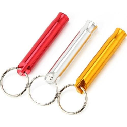 Aluminum alloy outdoor survival whistle high decibels training keychain pocket tools tactical