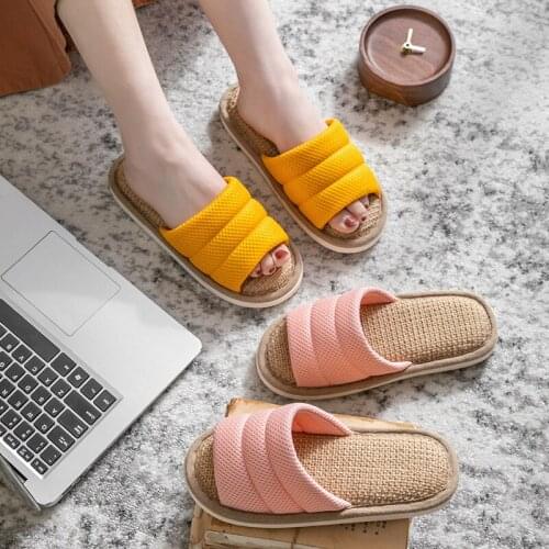 Cotton and Linen Slippers Household Soft Bottom Linen Slippers Womens Home Universal Indoor Non-Slip Mute Cotton Slippers