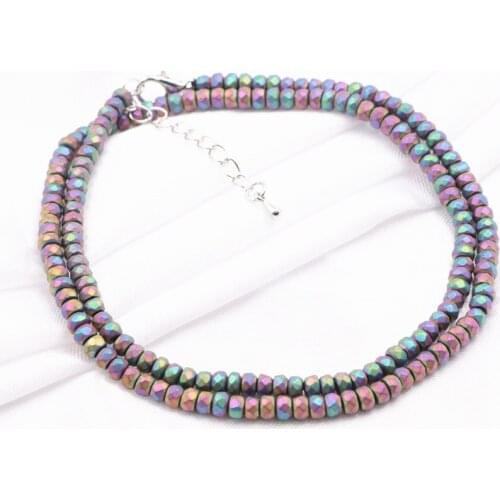 Exquisite Natural Stone Hematite Choker Necklace Women Energy Chain Necklaces Multicolor Frosted Matte Beads Jewelry 18inch A820