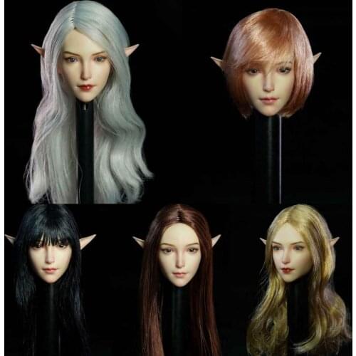 1/6 scale SUPER DUCK SDH021 female head sculpt Fairy Long Hair 5colors for 12 inches woman girl action figure body accessory