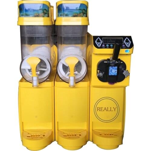 2021 New Commercial Two Tank Ice Slush Machine With Soft Ice Cream Machine