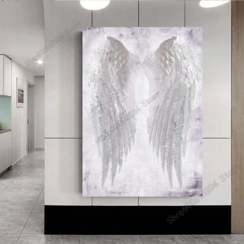 5d diy diamond painting full drill square round White angel wings feathers diamond embroidery Diamond Mosaic cross stitch FF3616