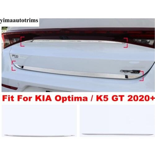 Stainless Steel Accessories For KIA Optima / K5 GT 2020 2021 Rear Tail Trunk Tailgate Upper Bottom Lid Strip Garnish Cover Trim