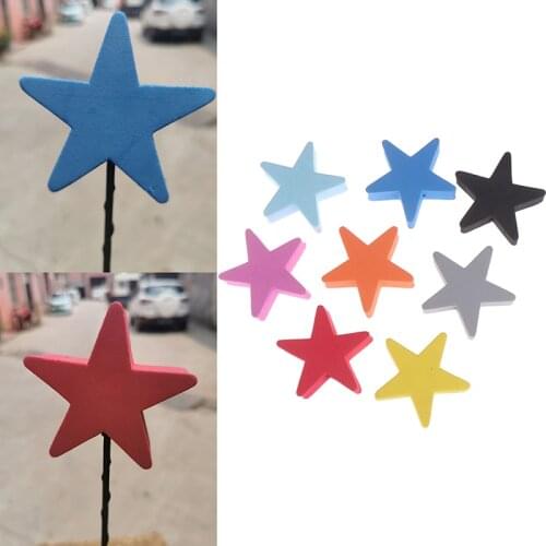 1Pc Colorful five-pointed star car antenna pen topper aerial EVA ball decor
