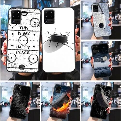 Ice Hockey Rink Phone case For Samsung Galaxy Note 4 8 9 10 20 S8 S9 S10 S10E S20 Plus UITRA Ultra Frosted black pretty back
