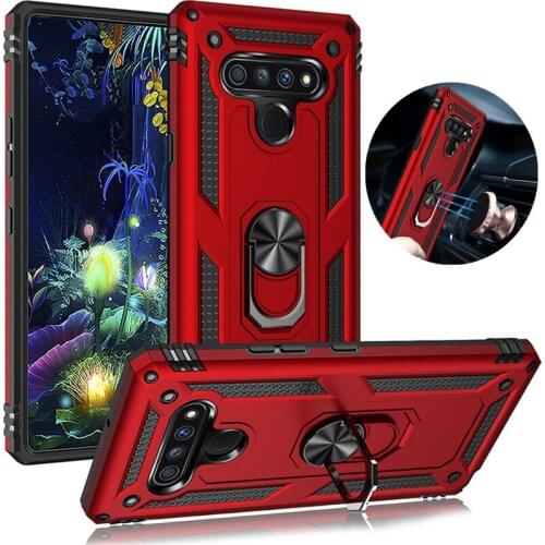 For lg stylo 6 7 4g 5g case armor shockproof silicone bumper cases for lg aristo 4 5 plus magnetic car ring holder stand cover