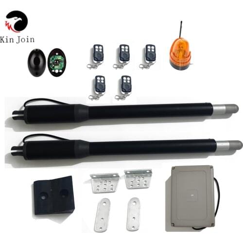 KinJoin Newest 220V to 24V Electric Automatic Dual Arm Swing Gate Opener Up to 660 LBS Hardware Driveway Door KIT