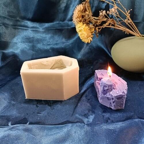 Halloween Candle Mold DIY Skeleton Coffin Aromatherapy Candle Silicone Mold Handmade Scented Candle Soap Making Supplies