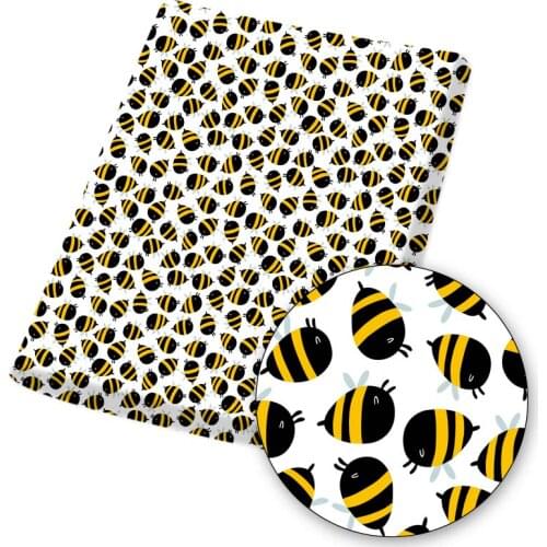 Polyester Cotton Fabric Sheet Cloth Fabrics Cartoon Bee Printed For DIY Patchwork Quilt Sewing Needlework Materials 45*145cm/pc