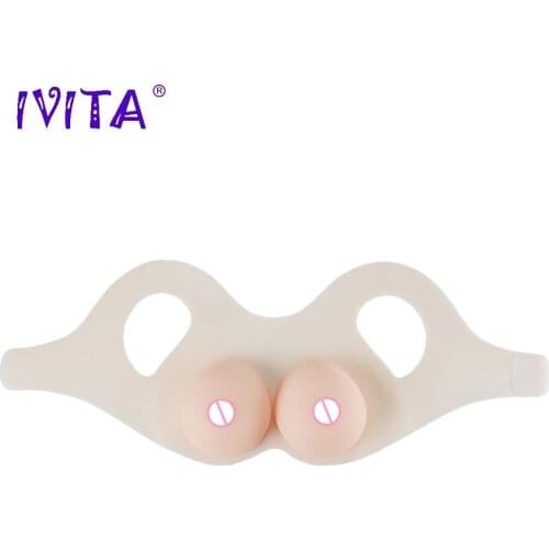 IVITA 1200g Realistic Artificial Silicone Breast Forms Fake Boobs Pechos Silicona for Crossdresser Transgender DragQueen Cosplay
