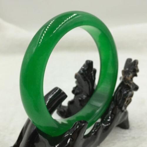 Chinese Natural Beautiful Emerald Green Nephrite Jade Bangle Bracelet