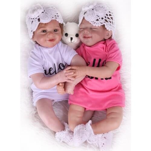 Twins Reborn Baby 55Cm New Face Super Sweet Bebe Doll Likfelike Very Soft Touch Flexible Collectibles Hand-Made Birthday Gifts