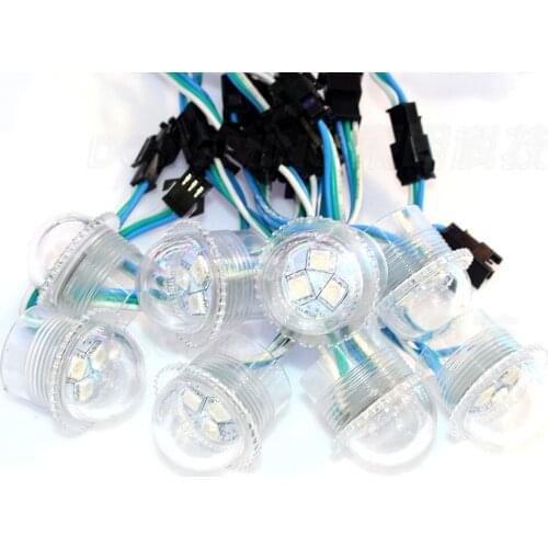 Free Shipping 50pcs/Lot LED Module Light WS2811 Waterproof IP68 Pixel LED Point Light DC 12V RGB LED Letter Sign Lighting D26 mm