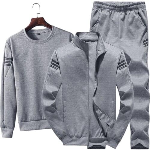 Mens Sportswear Three-piece Suit Jacket+coat+underwear Casual Track and Field Outdoor Sportswear Dropshipping Men Track Suit