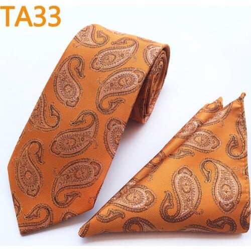 Stylish Men Ties Set Classic Paisley Necktie Cravat Pocket Square Wholesale