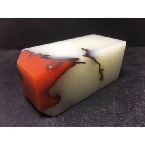 Natural Jade Pendant White Jadeite Red Top Boulder Rough Raw Cut Form A Type Jade Specimen