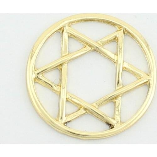 New Assorted Hollow 22mm Gold Window Plate fit into 30mm Floating Locket 10pcs/lot