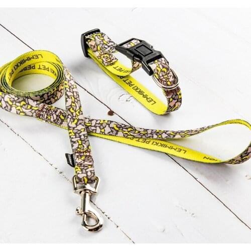 Personalized Dog Collar Leash Set Thermal transfer Print Nylon Dog Necklace Super Strong Durable Collar for Small Medium Pets
